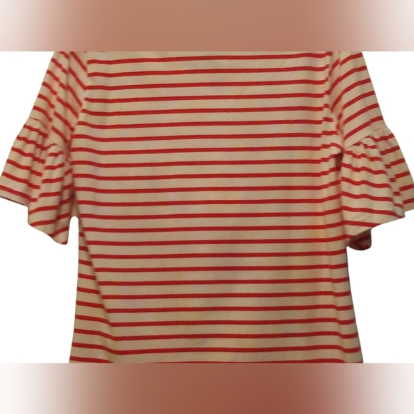 Ann Lane - NWT, Red & White Stripes, A - Line Dress W/ Ruffles On Short Sleeves - Picture 10 of 11